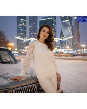 СВИТЕР ТКАНЬ ТЁПЛЫЙ КАШЕМИР ЛАПША