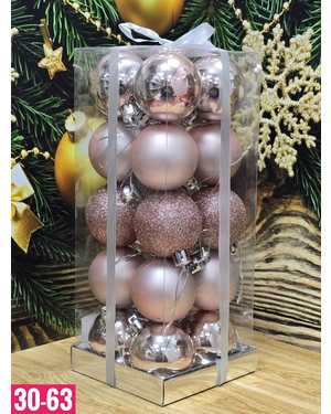 Игрушки для елки, пластик Размер шарики 5см набор 20шт