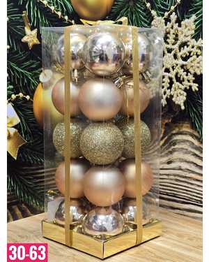 Игрушки для елки, пластик Размер шарики 5см набор 20шт