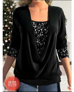 КОФТА ТКАНЬ КРЕП+ПАЙЕТКА