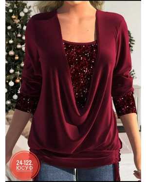 КОФТА ТКАНЬ КРЕП+ПАЙЕТКА