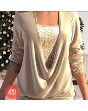 КОФТА ТКАНЬ КРЕП+ПАЙЕТКА