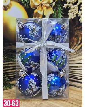 Игрушки для елки, пластик Размер шарики 5см набор 6шт