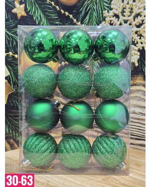 Игрушки для елки, пластик Размер 5см набор 12шт