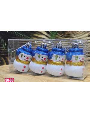 Игрушки для елки, пластик Размер 6см набор 4шт