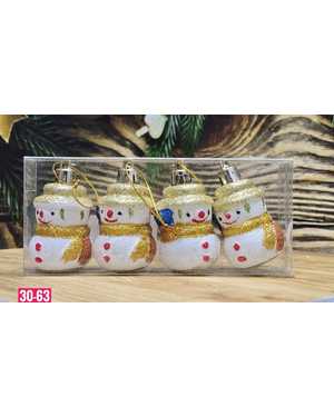 Игрушки для елки, пластик Размер 6см набор 4шт