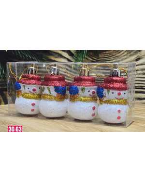 Игрушки для елки, пластик Размер 6см набор 4шт