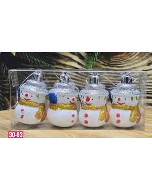 Игрушки для елки, пластик Размер 6см набор 4шт