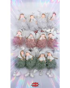 Новогодние ангелочки на елку Размер:20см Упаковка 12 шт