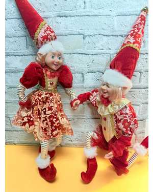 Новогодние игрушки эльф Длинные 60см Упаковка 2шт