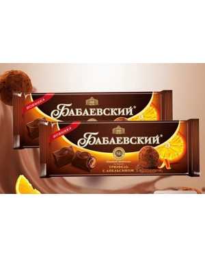 Бабаевский Тёмный Шоколад со вкусом ТРЮФЕЛЬ с апельсином 170гр