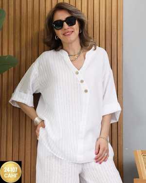 ЖЕНСКИЙ КОСТЮМ ДВОЙКА ТКАНЬ ЛЁНЬ Х/Б