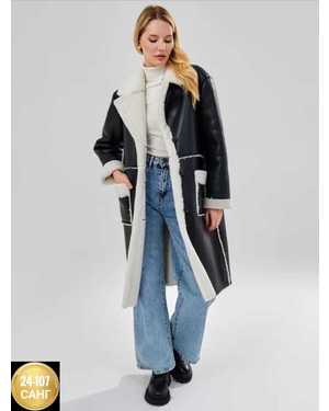 ДУБЛЁНКА ТКАНЬ ЭКО-КОЖА С МЕХОМ