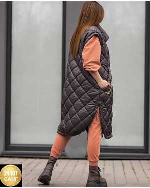 ЖИЛЕТКА ТКАНЬ ПЛАЩЕВКА СИНТЕПОН С ПОДКЛАДКА