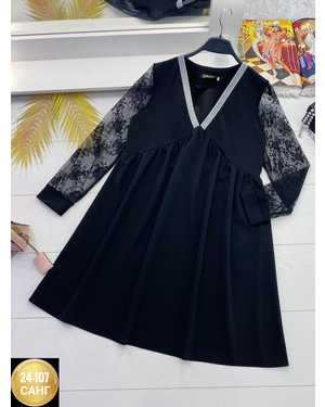 ПЛАТЬЕ ТКАНЬ КРЕП/ДЕКОРАТИВНЫЙ ГИПЮР