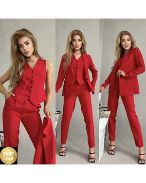 ЖЕНСКИЙ КОСТЮМ ТРОЙКА В РАЗМЕР ТКАНЬ БАРБИ