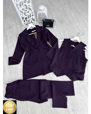 ЖЕНСКИЙ КОСТЮМ ТРОЙКА В РАЗМЕР ТКАНЬ БАРБИ