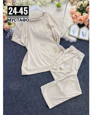 ЖЕНСКИЙ КОСТЮМ ДВОЙКА ТКАНЬ ТРИКОТАЖ