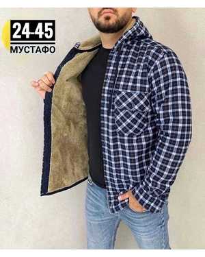 РУБАШКА С КАПЮШОНОМ ТКАНЬ КЛЕТИЧНЫЙ ХБ + МЕХ