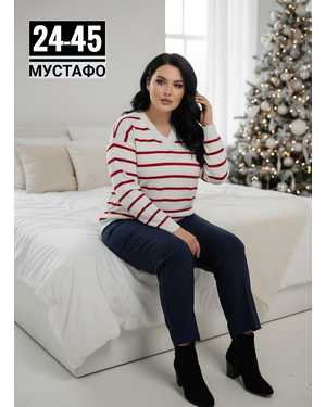 СВИТЕР ТКАНЬ ВЯЗАННЫЙ КАШЕМИР + ЛАПША