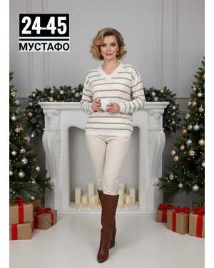 СВИТЕР ТКАНЬ ВЯЗАННЫЙ КАШЕМИР + ЛАПША