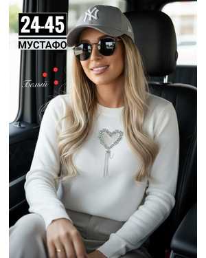 КОФТА ТКАНЬ ВЯЗКА С СЕРДЦЕ