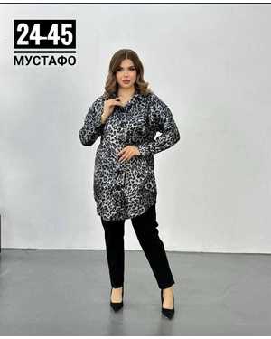 РУБАШКА ТКАНЬ ТРИКОТАЖ ЛЯПАРД