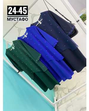 ПЛАТЬЕ ТКАНЬ КРЕП+ШИФОН+ЖЕМЧУГ