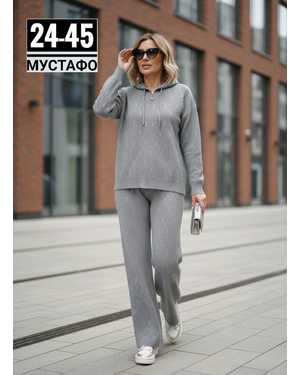 ЖЕНСКИЙ КОСТЮМ ДВОЙКА ТКАНЬ ВЯЗАНЫЙ КАШЕМИР