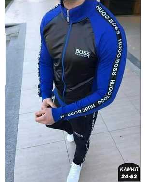 МУЖСКОЙ КОСТЮМ ДВОЙКА ТКАНЬ ТРИКОТАЖ И ЭКО КОЖА