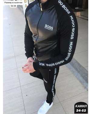 МУЖСКОЙ КОСТЮМ ДВОЙКА ТКАНЬ ТРИКОТАЖ И ЭКО КОЖА