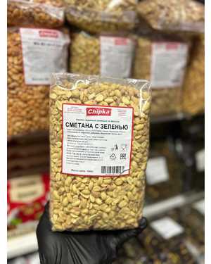 Соленый арахис СО ВКУСОМ СМЕТАНА И ЗЕЛЕНЬ 1кг
