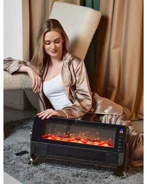 Инновационный электрический камин с имитацией горящих углей