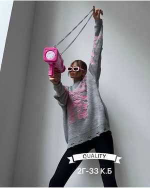 СВИТЕР ТКАНЬ ВЯЗАННЫЙ АКРИЛ