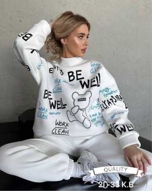 ЖЕНСКИЙ КОСТЮМ ДВОЙКА ТКАНЬ ФЛИС С З-D ПРИНТОМ