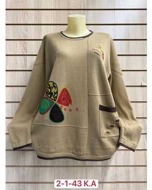 СВИТЕР ТКАНЬ 50% CASHMERE, 28% WOOL, 17% COTTON, 5% ELASTANE