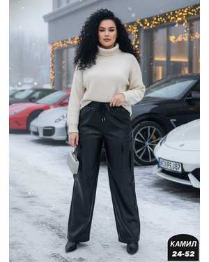 ШТАНЫ ТКАНЬ ЭКО-КОЖА С НАЧЕСОМ