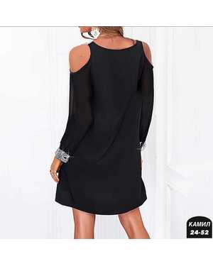 ПЛАТЬЕ ТКАНЬ КРЕП/РУКАВА КРЕП ШИФОН