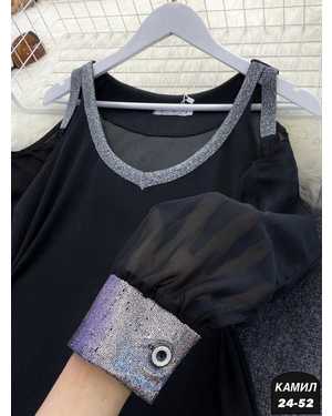 ПЛАТЬЕ ТКАНЬ КРЕП/РУКАВА КРЕП ШИФОН