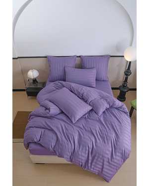 Комплект постельного белья Hotel. Ткань: Сатин-Страйп с полосками. Простыня на резинке(возможно замена на похожее)