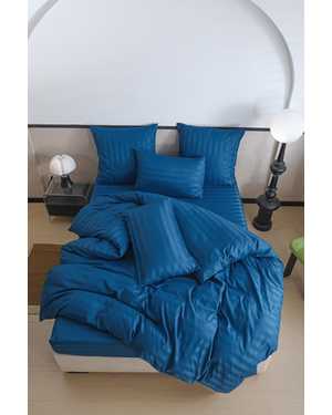 Комплект постельного белья Hotel. Ткань: Сатин-Страйп с полосками. Простыня на резинке(возможно замена на похожее)