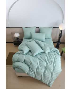 Комплект постельного белья Hotel. Ткань: Сатин-Страйп с полосками. Простыня на резинке(возможно замена на похожее)