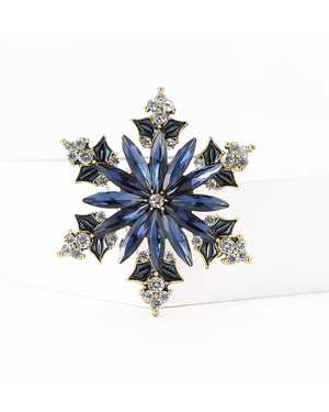 Брошь снежинка со стразами