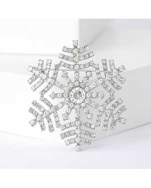 Брошь снежинка со стразами