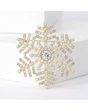 Брошь снежинка со стразами