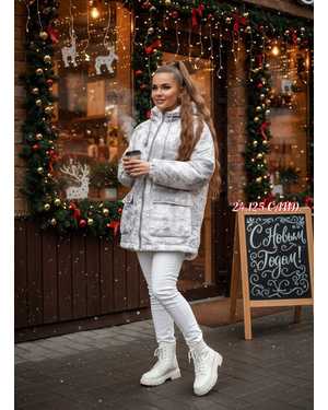 КУРТКА ТКАНЬ ДЖИНСОВАЯ С МЕХОМ