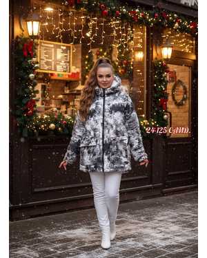 КУРТКА ТКАНЬ ДЖИНСОВАЯ С МЕХОМ