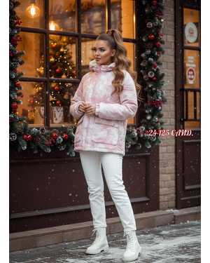 КУРТКА ТКАНЬ ДЖИНСОВАЯ С МЕХОМ