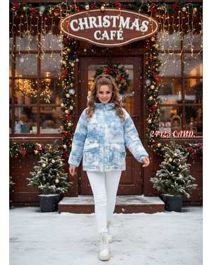 КУРТКА ТКАНЬ ДЖИНСОВАЯ С МЕХОМ