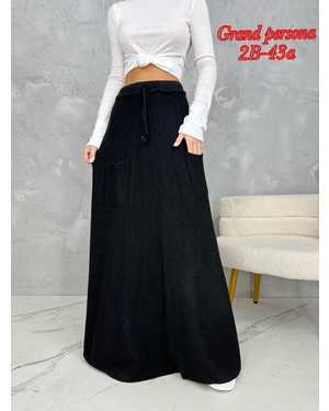 Женская теплая юбка. Ткань Вязанный, 95%хлопок, 5% полиэстер Длина 90см